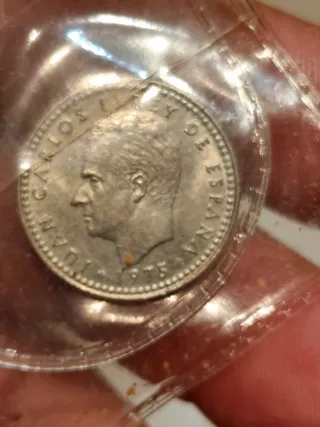 moneda única de 1 Peseta 1975 Estrella 75 plateada