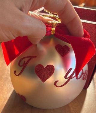 Palla Natale Rossa I love you