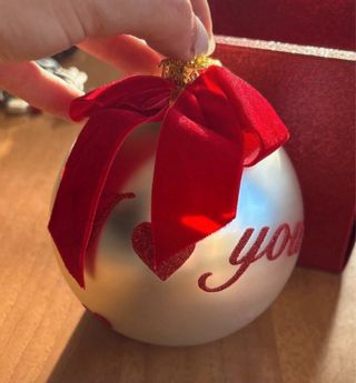 Palla Natale Rossa I love you