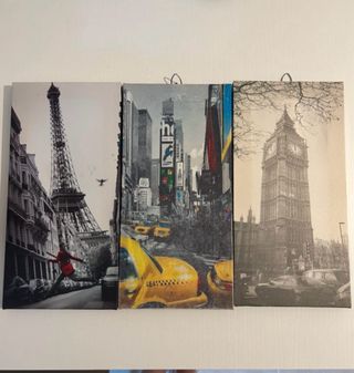 Set 3 Quadretti Città del Mondo (Londra, Parigi)
