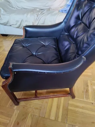 Poltrona Chester singola in pelle nera