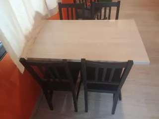 Mesa Comedor o Cafetería Madera y Metal