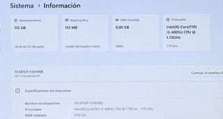 HP i3 8GB RAM 128GB SSD W11