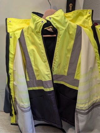 Abrigo de trabajo reflectante amarillo y negro