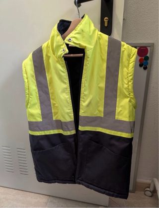 Abrigo de trabajo reflectante amarillo y negro