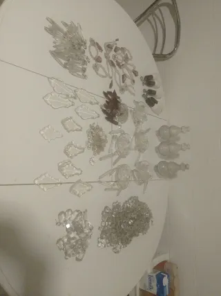 Lote cristal lámpara araña morado/transparente