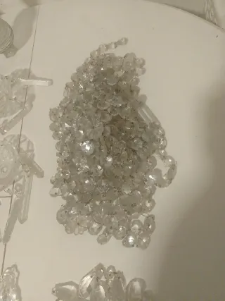 Lote cristal lámpara araña morado/transparente