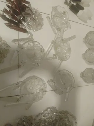 Lote cristal lámpara araña morado/transparente