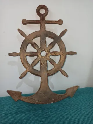 Ancla decorativa timón náutico