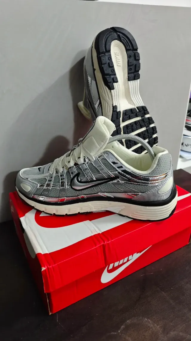 Zapatillas p6000 Nike Plata y Blanco