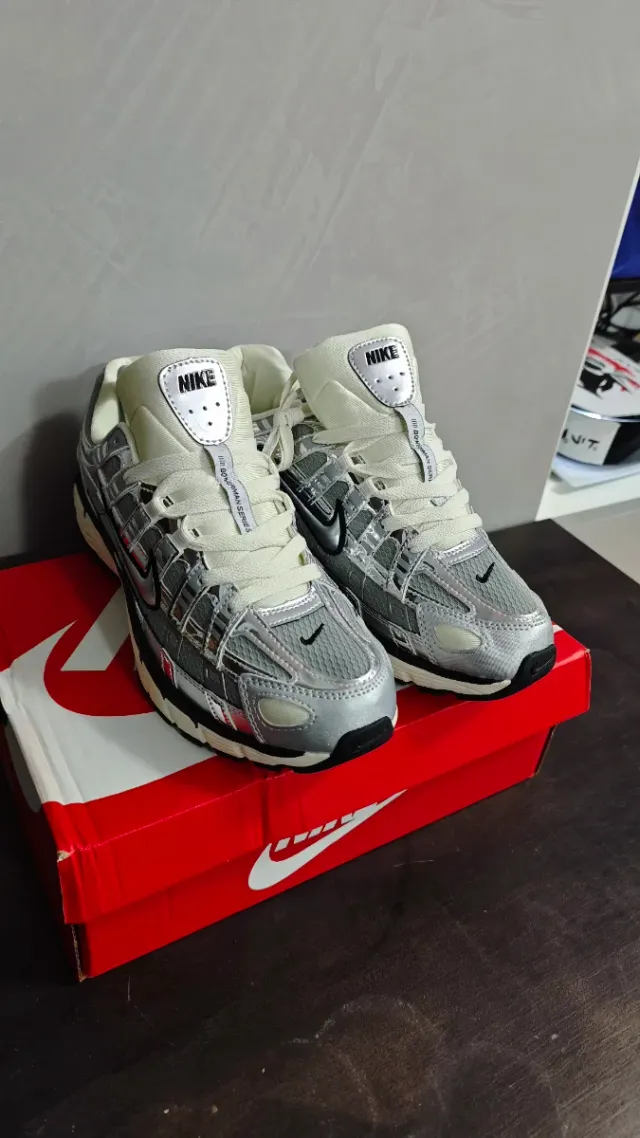 Zapatillas p6000 Nike Plata y Blanco