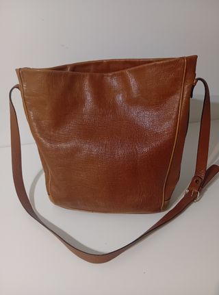 Bolso de cuero marrón Sapel