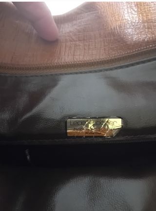 Bolso de cuero marrón Sapel