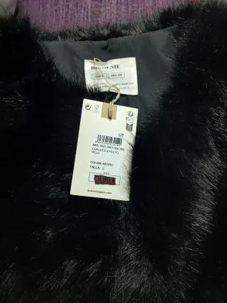 Chaleco pelo Brownie Talla S Negro