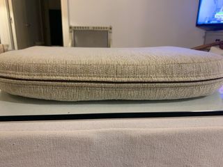 Cojín tapizado beige de tela 2 unidades