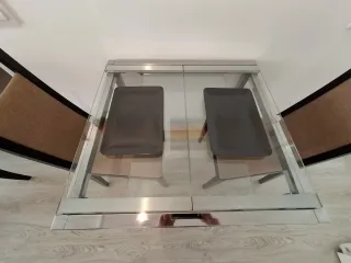 Mesa extensible vidrio/cromado Ikea GLIVARP