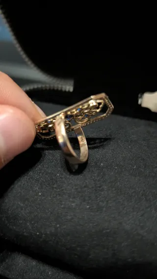 Anillo Lanzadera Oro 18k Zafiro y Diamantes