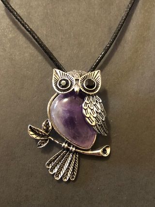 Collana civetta con pietra ametista