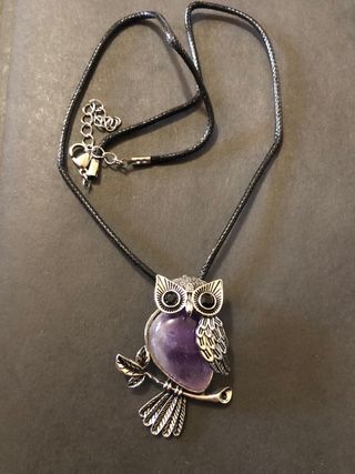 Collana civetta con pietra ametista