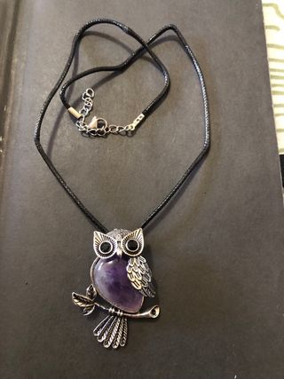 Collana civetta con pietra ametista