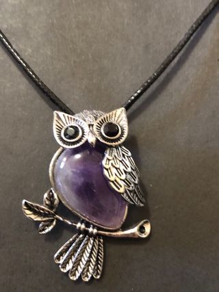 Collana civetta con pietra ametista