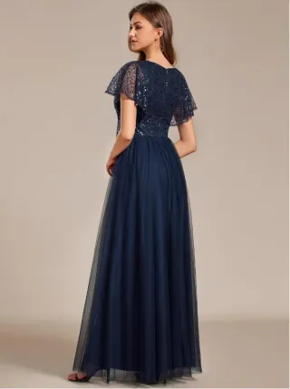 Vestido largo azul de fiesta