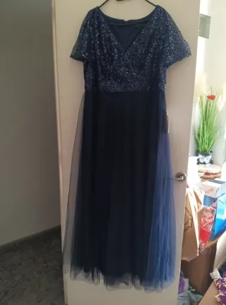 Vestido largo azul de fiesta