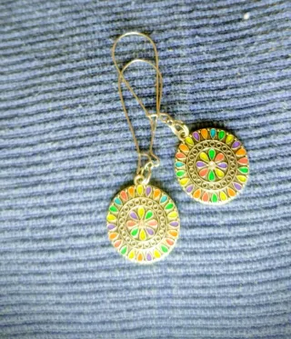 Pendientes redondos multicolor