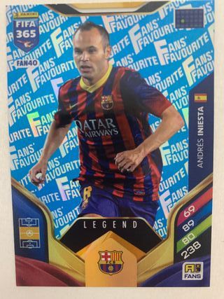 Cromo Panini FIFA 365 Iniesta Fans Favourite