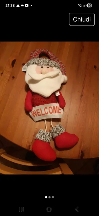 Decorazione porta Babbo Natale Welcome