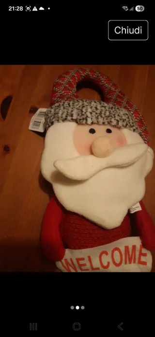 Decorazione porta Babbo Natale Welcome