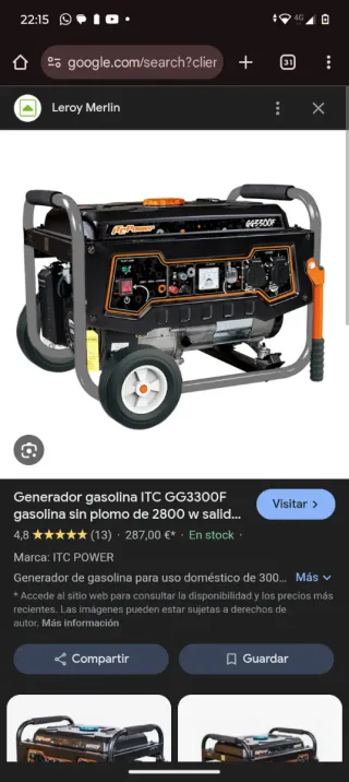 Generador Gasolina ITC GG3300F 2800W 3000W