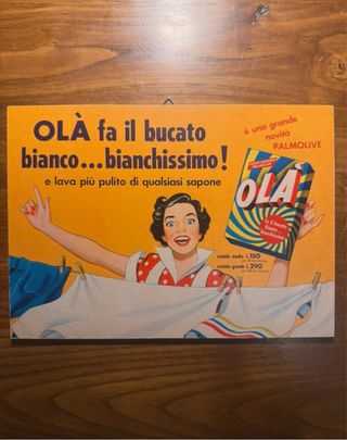 Stampa legno Detersivo OLA Palmolive anni 50
