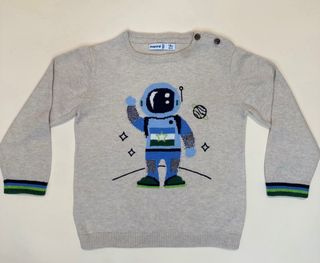 Jersey Mayoral niño astronauta gris
