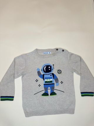Jersey Mayoral niño astronauta gris