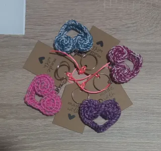 Llaveros Corazón Crochet Hechos a Mano