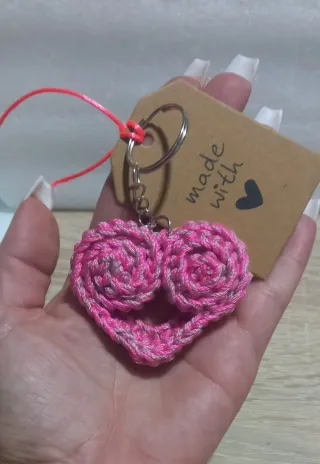 Llaveros Corazón Crochet Hechos a Mano