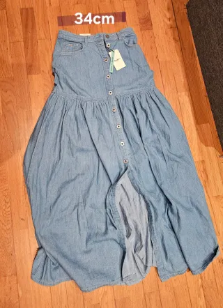 Falda larga vaquera azul