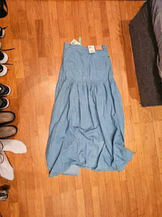 Falda larga vaquera azul