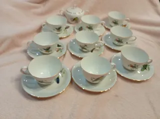 Set di 9 tazze e piatti in porcellana fine PMR Bavaria Jaeger & Co