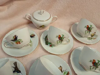 Set di 9 tazze e piatti in porcellana fine PMR Bavaria Jaeger & Co