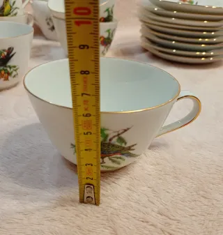 Set di 9 tazze e piatti in porcellana fine PMR Bavaria Jaeger & Co