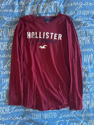 Camiseta Hollister Manga Larga Roja