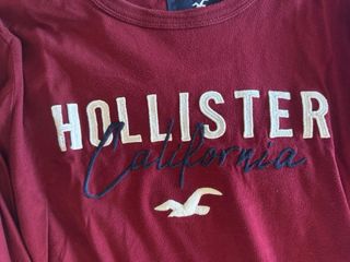 Camiseta Hollister Manga Larga Roja