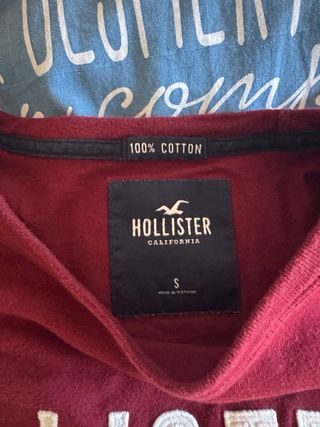 Camiseta Hollister Manga Larga Roja