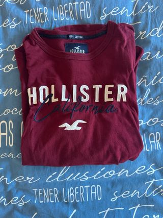 Camiseta Hollister Manga Larga Roja