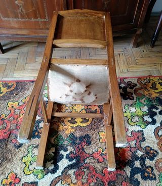 Cadeira madeira 1930 art déco com assento estofado