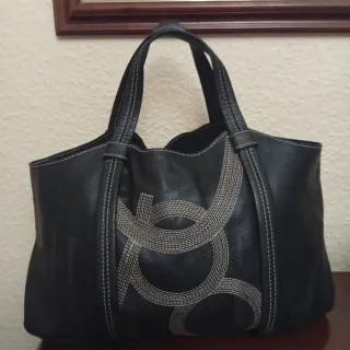 Precioso Bolso Piel Purificación García Negro