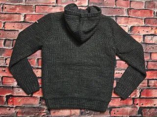 Cardigan Schott Uomo Grigio Zip Cappuccio