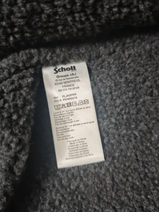 Cardigan Schott Uomo Grigio Zip Cappuccio